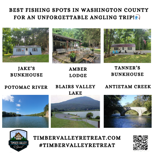 Planning a trip? 🛶 Explore the 9 best fishing spots in Washington County and book your ultimate fishing retreat Timber Valley Retreat! 🎣