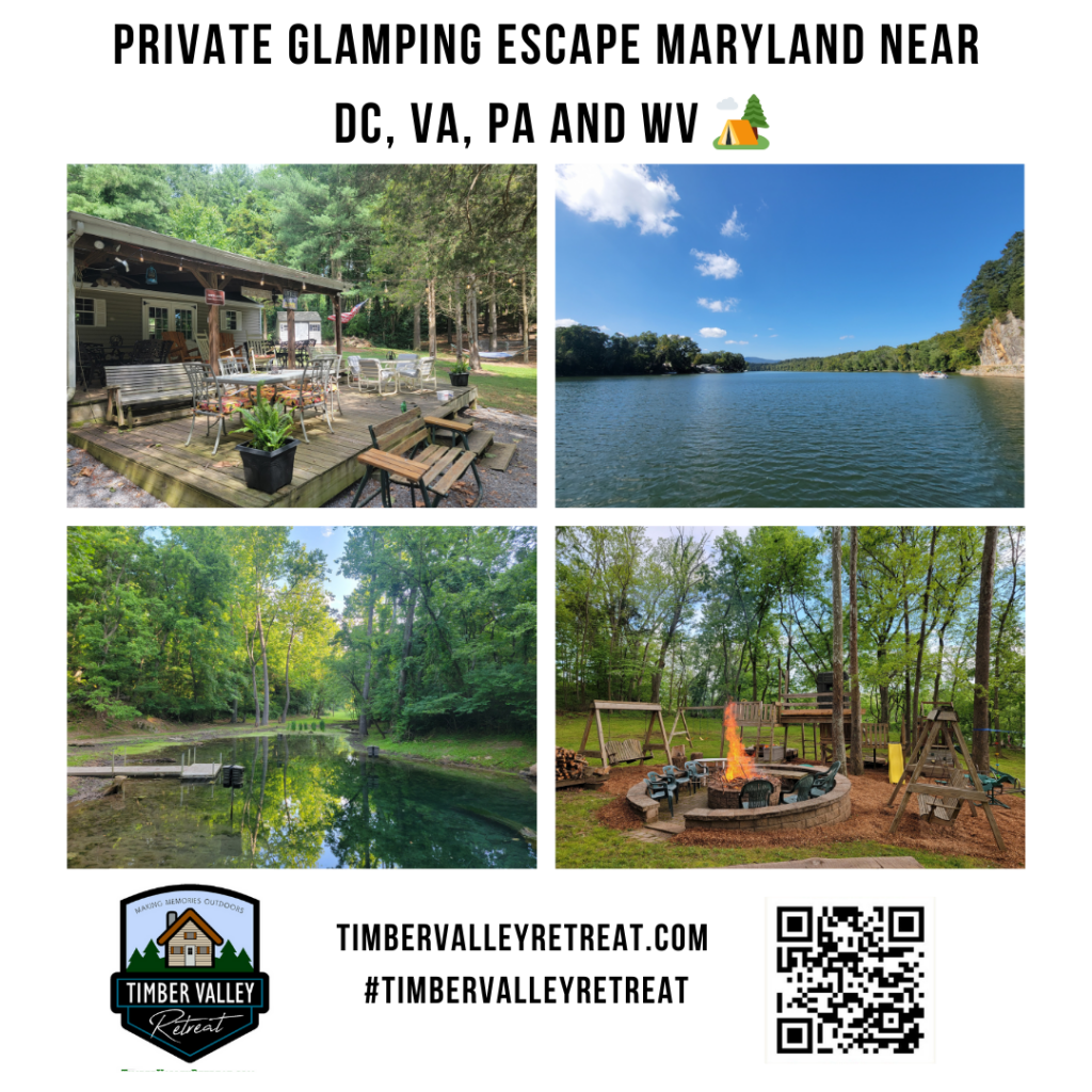 🛶 Experience the best glamping in Maryland! From Potomac River adventures to cozy family hospitality, discover why Timber Valley Retreat is the ultimate escape. 🌲