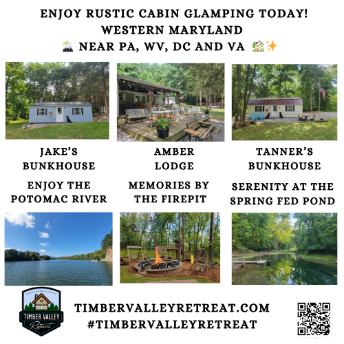 ✨ Escape to a Cabin Camping Western Maryland Retreat! Experience the beauty of Timber Valley Retreat with family hospitality, wagon rides, and local adventures. Book today! 🌲