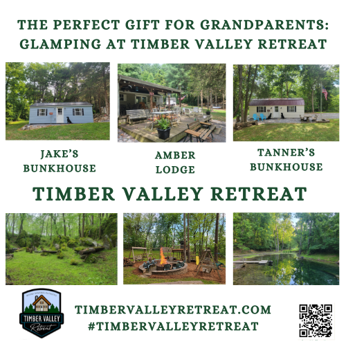 ✨ Plan a legendary Grandparents Day Glamping Trip Weekend! Discover why Timber Valley Retreat is the premier family destination for "gramping" in Maryland. Book your stay! 🌲