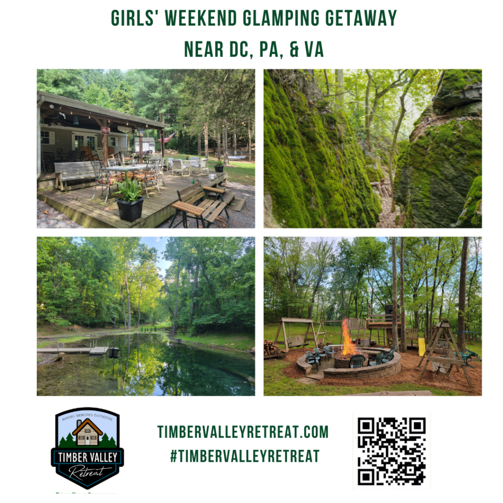 Girls Weekend Retreat MD: Glamorous Girls’ Getaway in the Great Outdoors
Gather your gal pals and escape to Timber Valley Retreat for a posh camping escapade, aka “Glamping,” in beautiful Maryland! If you are scouting for the ultimate Girls Weekend Retreat MD, get ready for some serious relaxation and bonding time amidst nature’s finest. At Timber Valley Retreat, we’ve got all the goodies to make your weekend an unforgettable one! 🥂✨