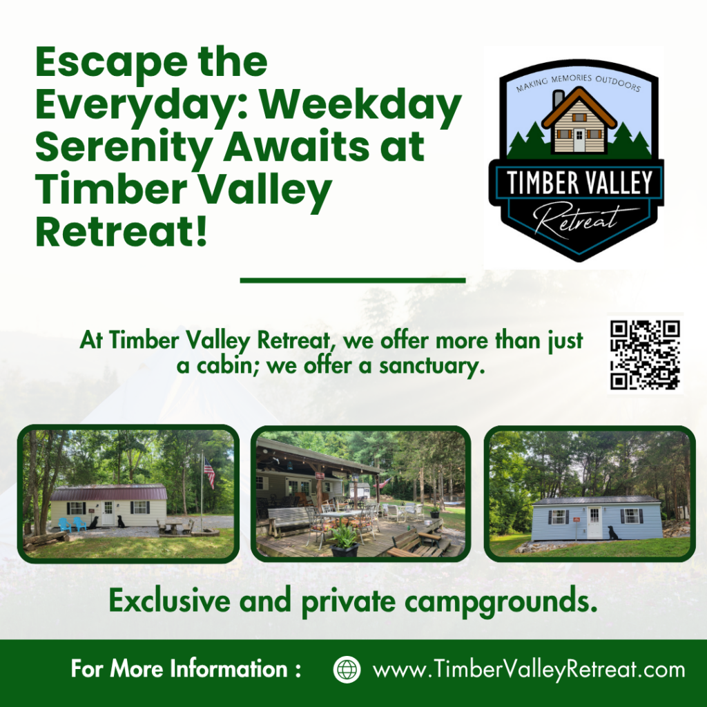 10 Stunning Secrets for the Ultimate Weekday Cabin Glamping Clear Spring Adventure at Timber Valley Retreat 🌲
Step right into the sunshine at Timber Valley Retreat! If you are looking to escape the weekend "hustle and bustle," our Weekday Cabin Glamping Clear Spring experience offers a tranquil reprieve that is second to none. Imagine having 100 private acres of Maryland wilderness all to yourself during the quietest part of the week.