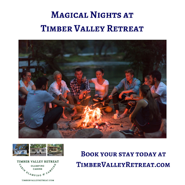 Magical Glamping at Night at Timber Valley Retreat