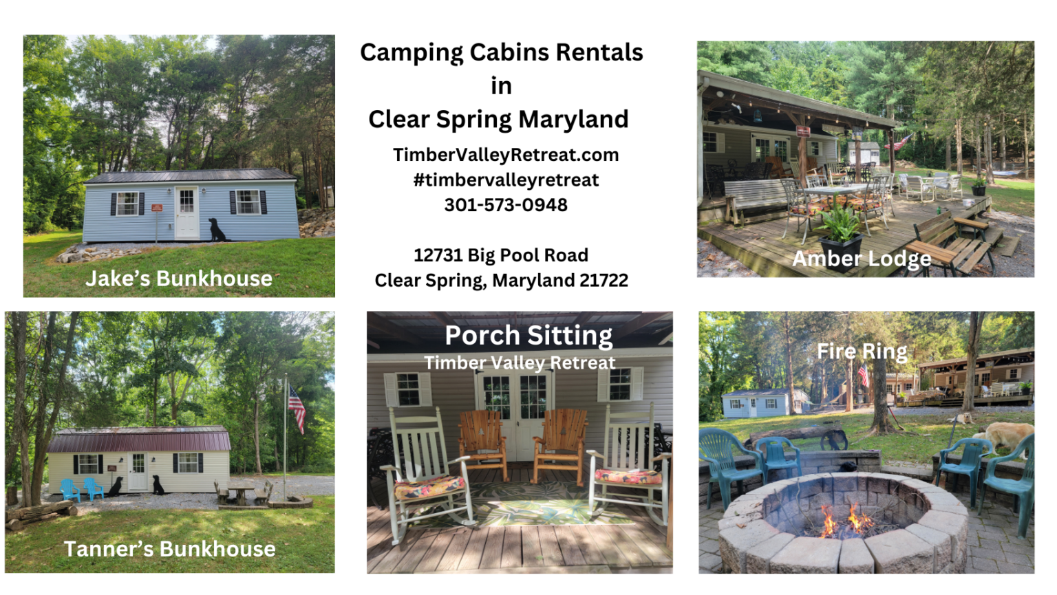 Camping Cabin Rentals Clear Spring Maryland Campground Timber Valley