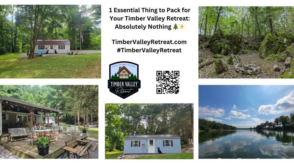 Plan the ultimate family getaway glamping retreat at Timber Valley Retreat. Enjoy 3 luxury cabins and 100 private acres in Clear Spring Maryland.