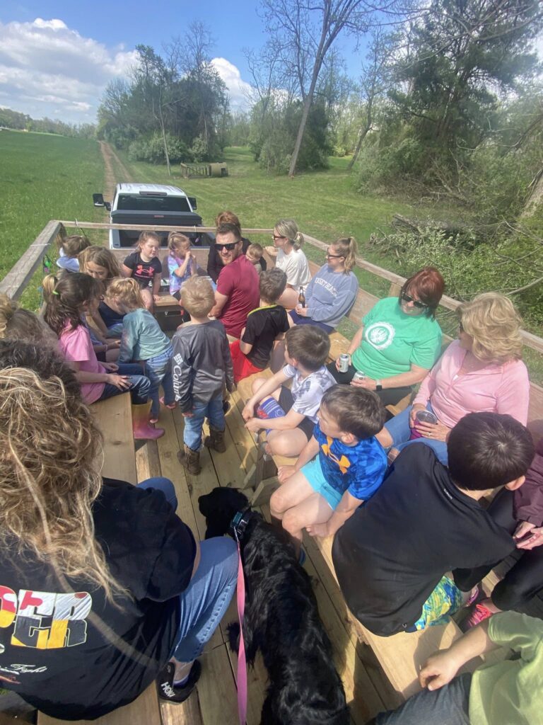 A Timber Valley Trailblazer wagon ride is a birthday must when at Timber Valley Retreat.