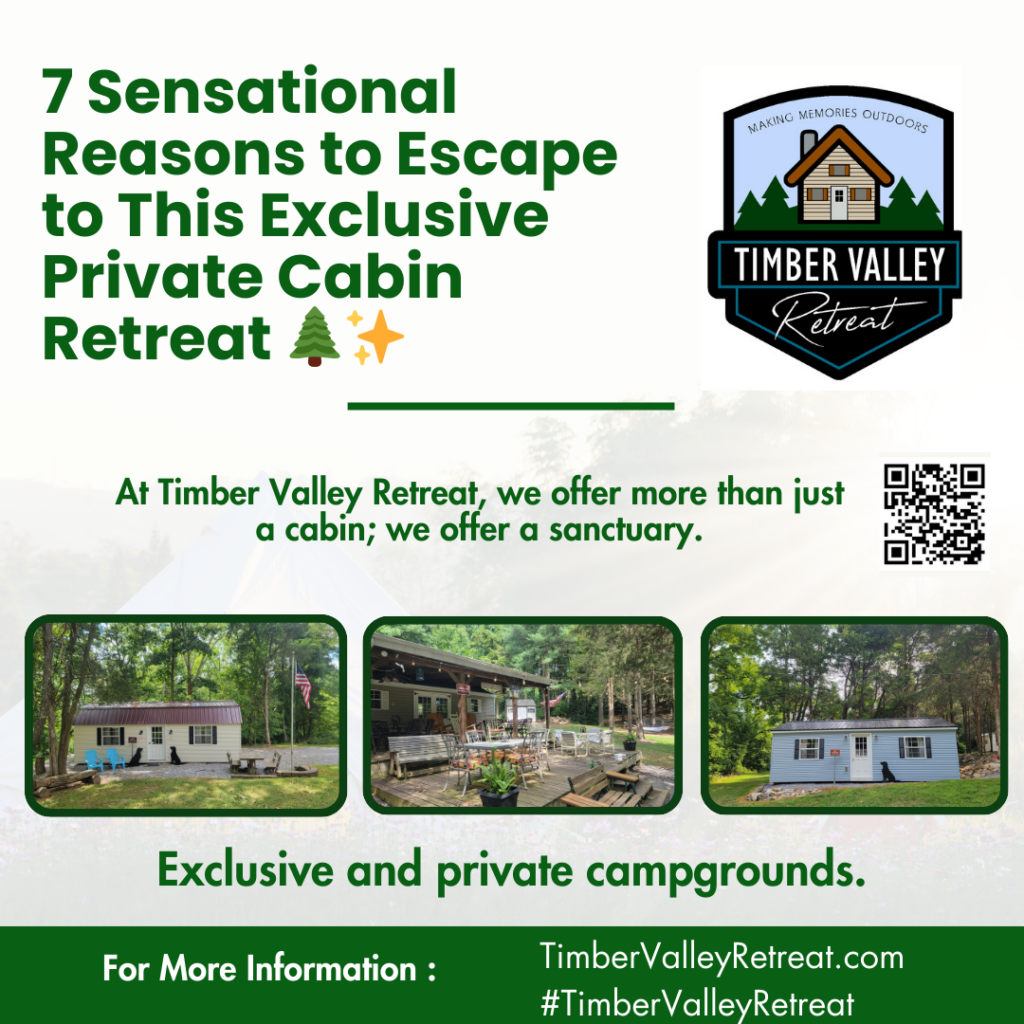 Escape to a secluded private exclusive cabin retreat at Timber Valley Retreat. Experience absolute peace near DC, VA, PA, and WV. Book your stay today! 🌲