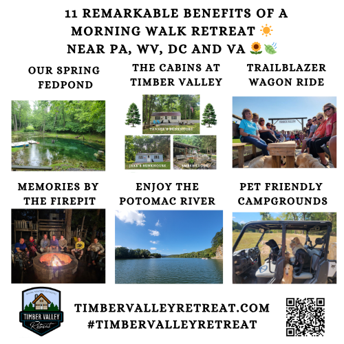 Morning Walk Retreat -  Imagine waking up to the soft, golden light of a Western Maryland sunrise filtering through the trees. 🌅 There is a specific kind of magic that happens in the early hours at Timber Valley Retreat. The air is crisp, the dew is heavy on the grass, and the world feels like it belongs entirely to you. Taking a Morning Walk Retreat is not just about exercise; it is about resetting your internal clock and reconnecting with the natural rhythm of our private 100-acre farm. 🍃