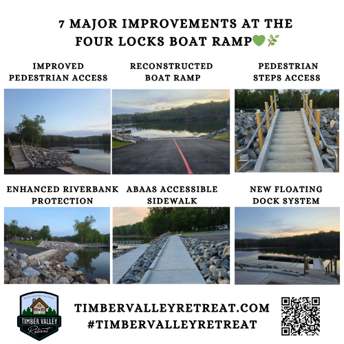 Four Locks Boat Ramp Improvements are the talk of the Potomac River this season. If you have visited the Chesapeake & Ohio Canal National Historical Park recently, you have likely noticed the massive transformation taking place near mile marker 108.9. For guests staying at Timber Valley Retreat, these Four Locks Boat Ramp Improvements provide a world-class gateway to Potomac River Boating Maryland. 🛶 