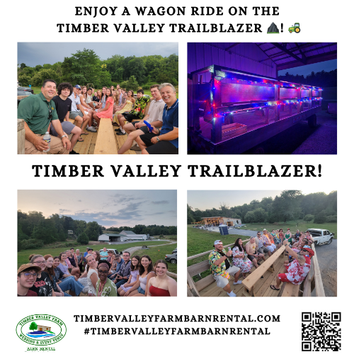 The Timber Valley Trailblazer: An Experience Like No Other
No getaway is complete without a unique excursion that you can't find anywhere else. 🚜💨 Our Timber Valley Trailblazer wagon ride excursions are available with every retreat booking! This is something truly special that we offer to make your time here unforgettable.