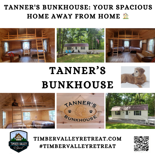 Tanner’s Bunkhouse: The Ultimate Group Escape 

Tanner’s Bunkhouse is all about bringing people together in the heart of nature without the “roughing it” stress. This isn’t about fancy frills or unnecessary fluff; it’s about a clean, modern, and communal atmosphere where friends can actually relax and reconnect.

This spacious cabin provides a phenomenal shared lodging experience for close friends or families looking to escape the city noise. Built to ensure everyone has a comfortable, climate-controlled place to rest, it is the perfect way to keep your entire group together in a “green” and cozy setting. Experience the beauty of the valley with the modern finishes you deserve. With a total lodging capacity of 15 people across our retreat, Tanner’s is a vital piece of your group planning.