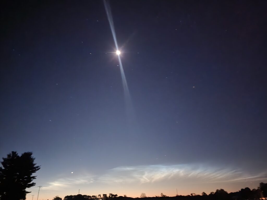 Evening sky above Timber Valley Retreat, a Maryland Dark Sky Cabin with peaceful stargazing in Western Maryland.