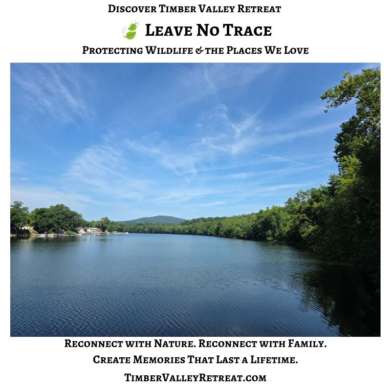 Featured image for Timber Valley Retreat's Leave No Trace Discover page, inspired by a visit to Rock Cliff along the C&O Canal and encouraging visitors to protect wildlife and the natural places they enjoy.
