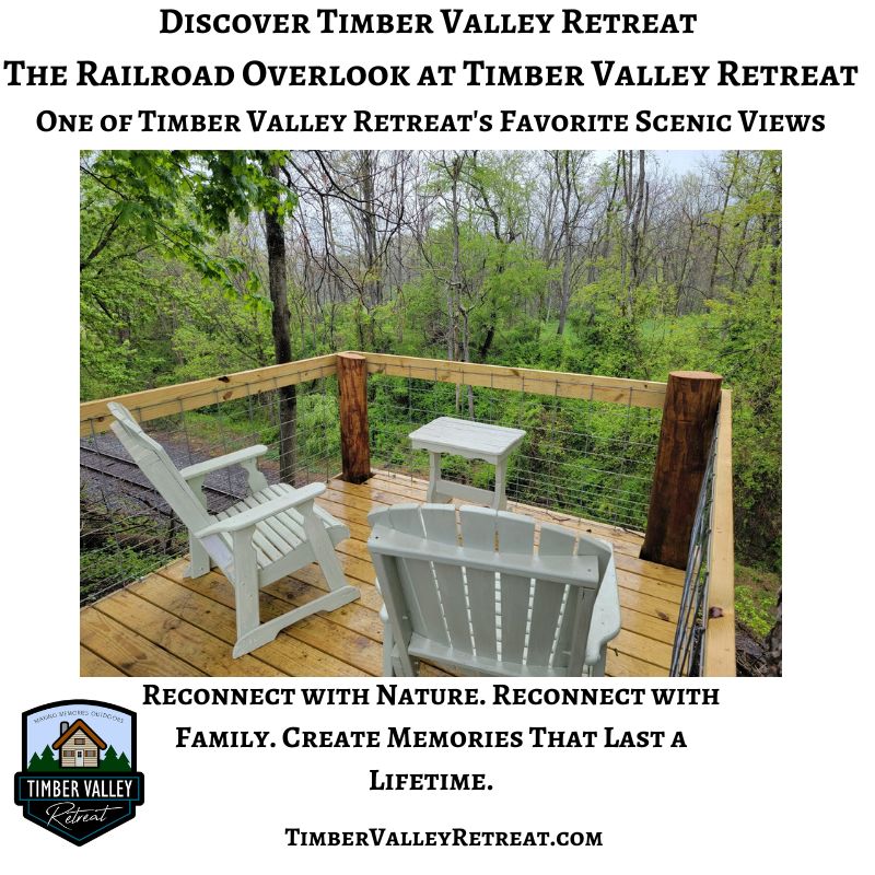 The Timber Valley Railroad Overlook at Timber Valley Retreat in Cleat Spring Maryland.