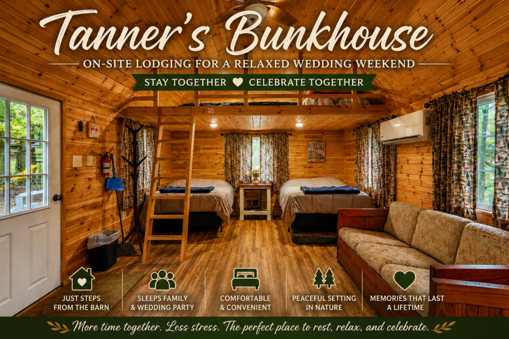 Tanner's Bunkhouse at Timber Valley Retreat. One of our exclusive cabins that you can choose from. Exclusive Cabin Rental Maryland at Timber Valley Retreat 
