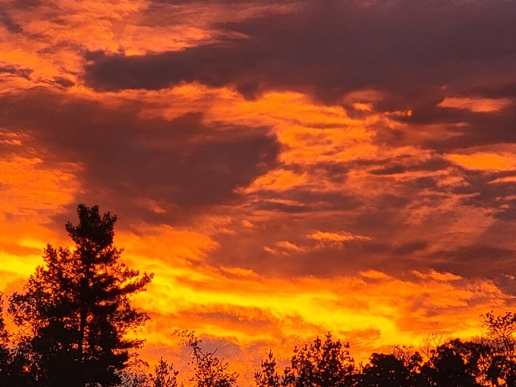 Timber Valley Sunrises and Sunsets. A stunning sunset at Timber Valley Retreat.