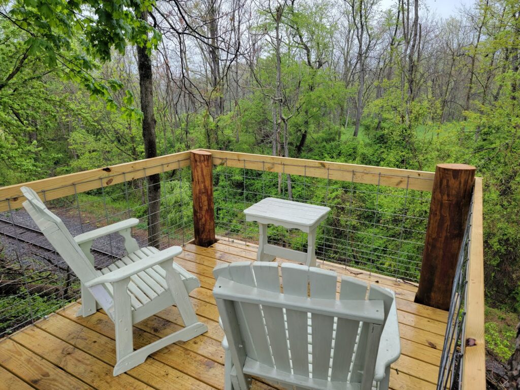 Peaceful Places in Maryland. Timber Valley Railroad Overlook at Timber Valley Retreat, a peaceful place in Maryland overlooking the countryside in Washington County near Washington DC, Northern Virginia, Pennsylvania, West Virginia, and Maryland's Eastern Shore.